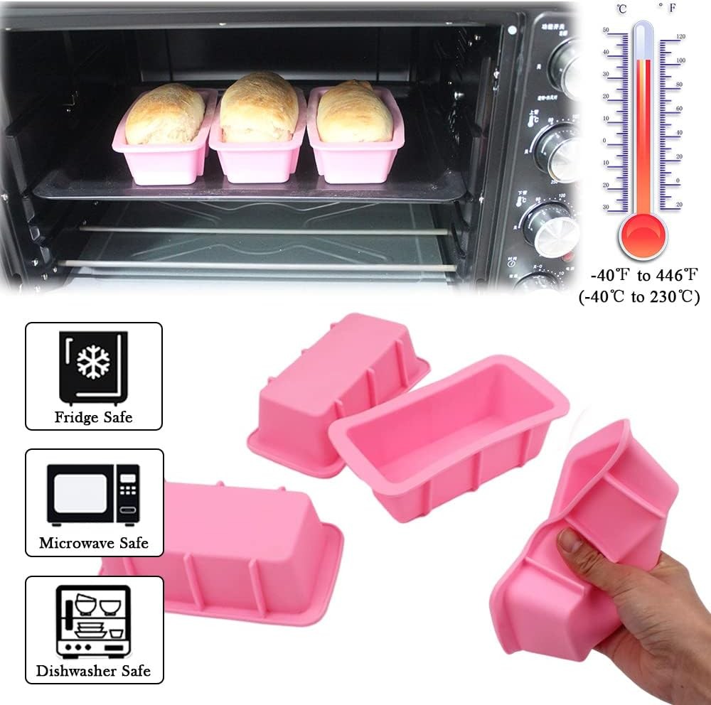 Silicone Mini Bread Loaf Pans Set 4