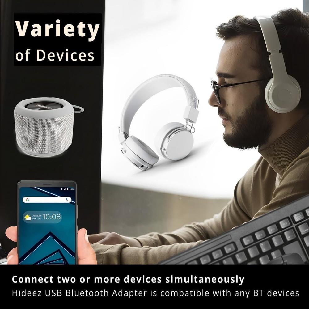 Hideez USB Bluetooth Adapter for PC, macOS, Linux, ChromeOS, Raspberry Pi – L...