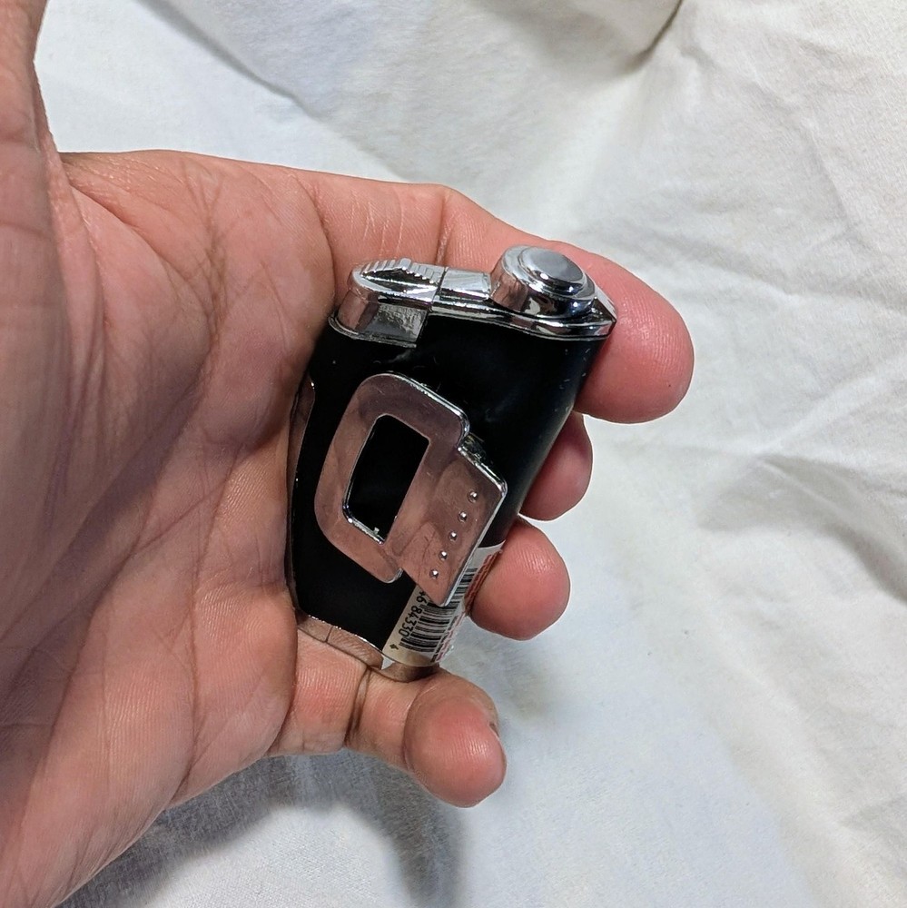 Black Samba Style Refillable Pocket Cool Lighter with Belt Clip