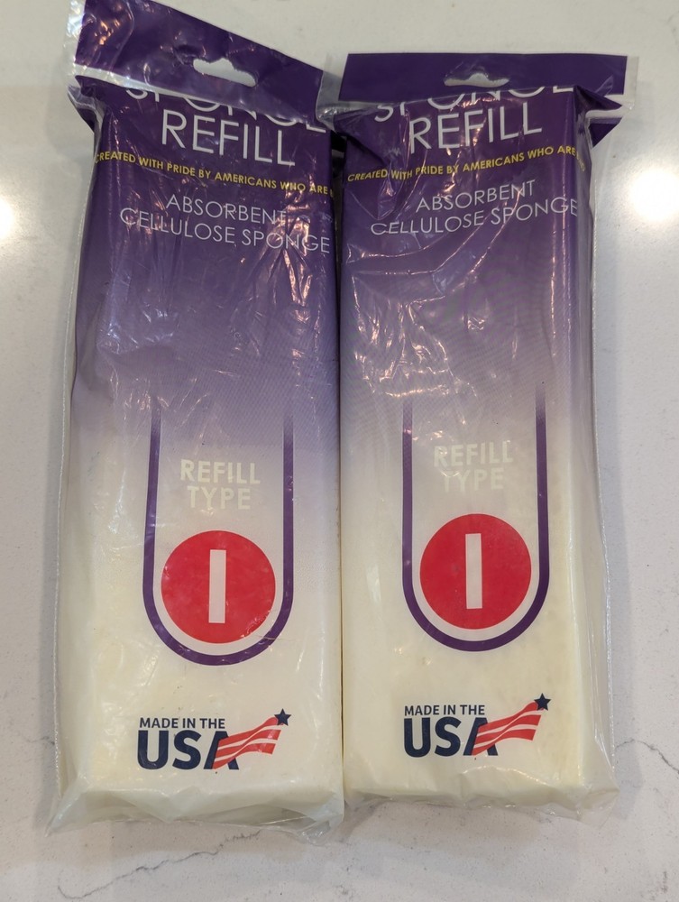 2 Sponge Refill Type I Absorbent Cellulose Sponge Refill - New