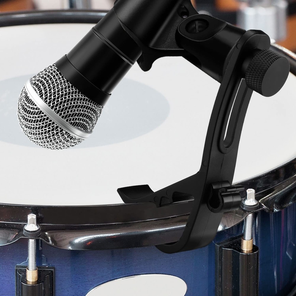 2PCS Drum Microphone Clip, Adjustable Mic Mount Clamp Holder Mic Securing Cli...