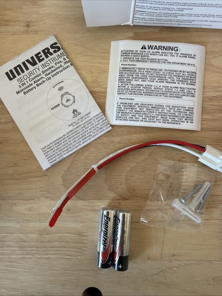 Universal Security Instruments Hardwired Smoke & Carbon Monoxide Detector