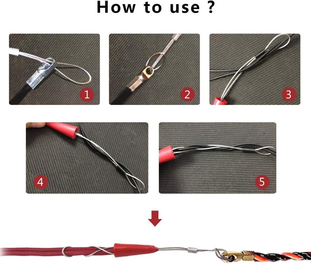 10M 33ft Fish Tape Cable Puller Kit 4mm PET Electrical Cable Puller Through W...