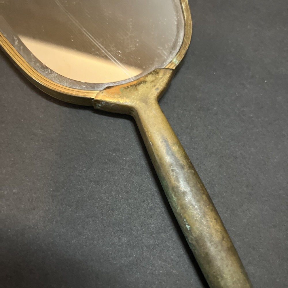 Vintage Art Deco Hand Held Vanity Mirror