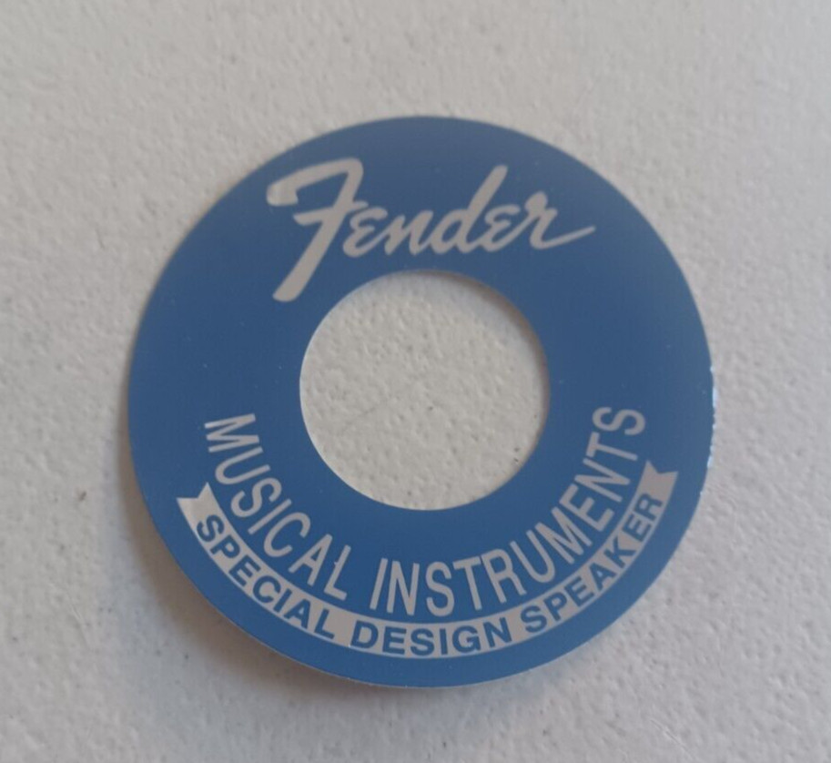 Fender Speaker Label Blue & Chrome 2"5/8