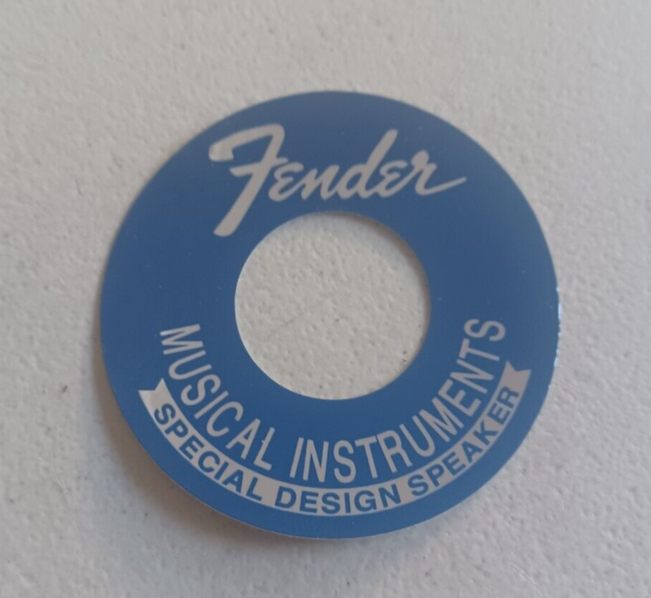 Fender Speaker Label Blue & Chrome 2"5/8