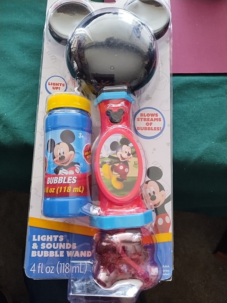 Disney Mickey Mouse Light Sound Musical Bubble Wand Bubble Solution NIP
