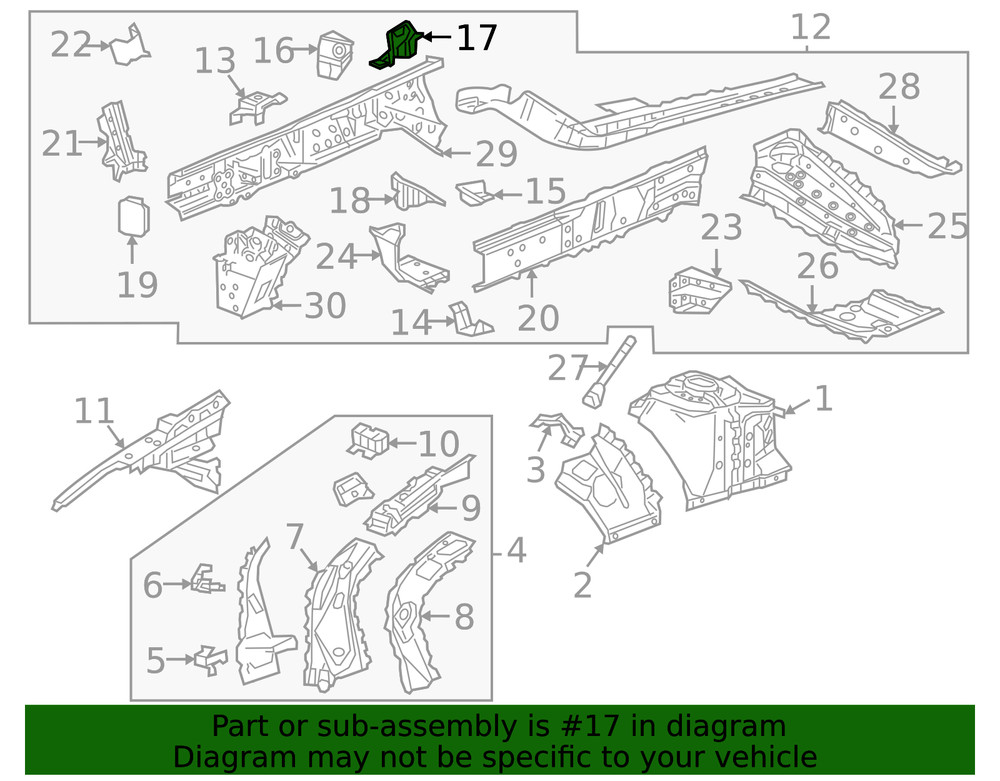 Genuine GM Rail Assembly Upper Reinforced 84811944