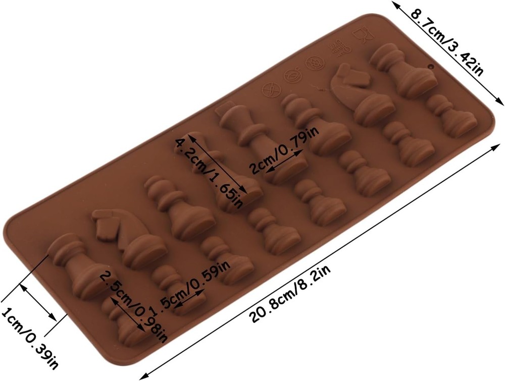 Silicone Chess Piece Molds for Candy, Chocolate, and Cupcake Baking