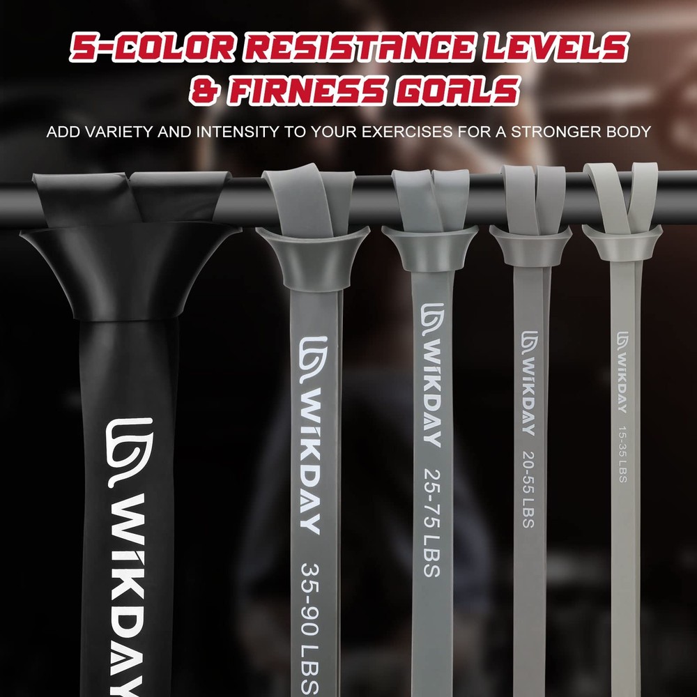 WIKDAY Resistance Bands, Pull Up Bands, Workout Bands for Exercise, Thick Hea...