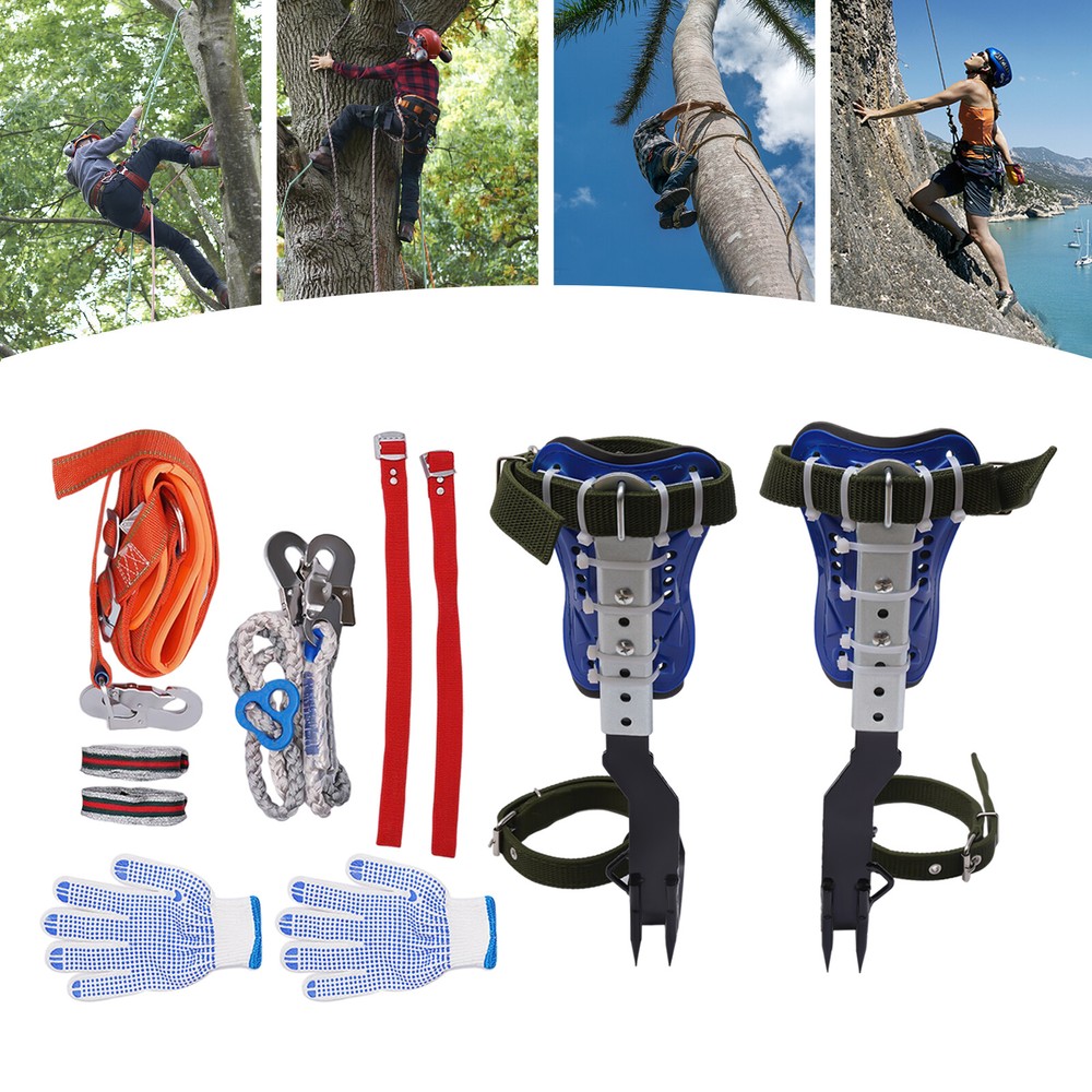 Climbing Spike Adjustable Tree Climbing Gear with Extra Multi-Functional Straps