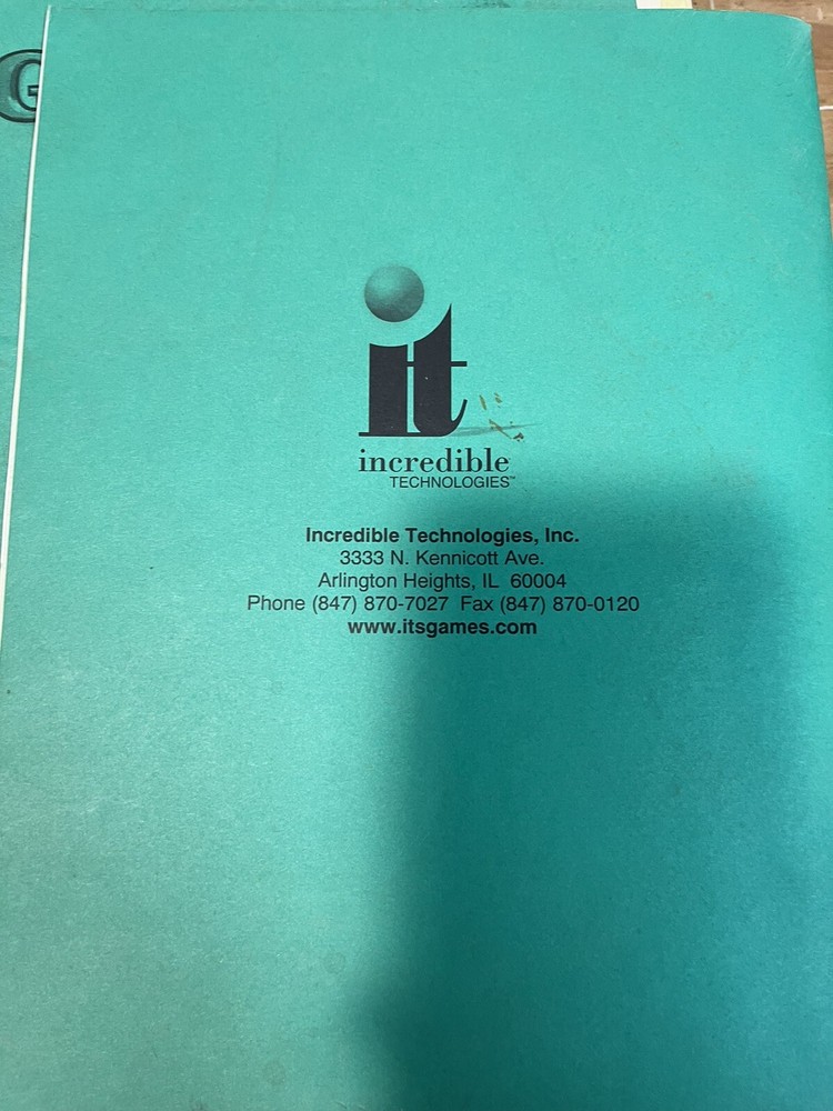 Golden Tee Fore! IT Arcade Game Installation Manual Schematics