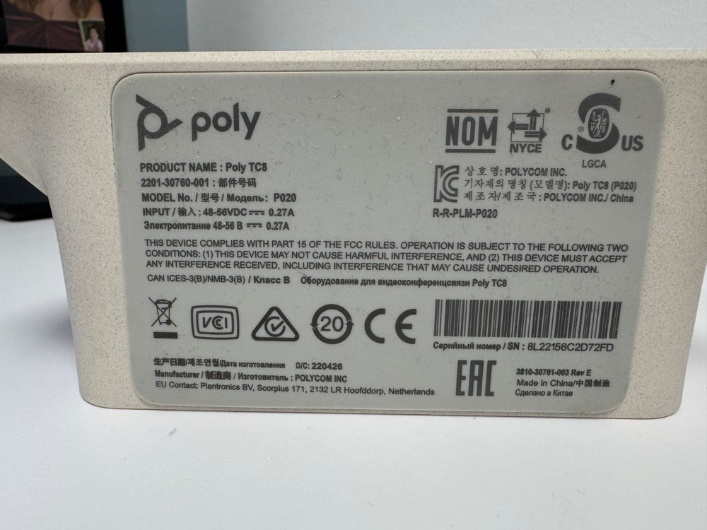 Poly Studio X30 All-In-One Video Bar with TC8 Controller Kit