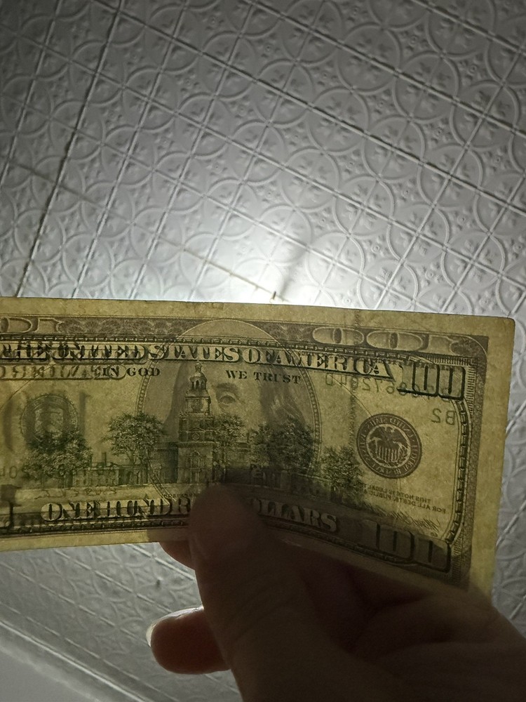 1996 $100 Dollar Bill Off-Center Misaligned Error