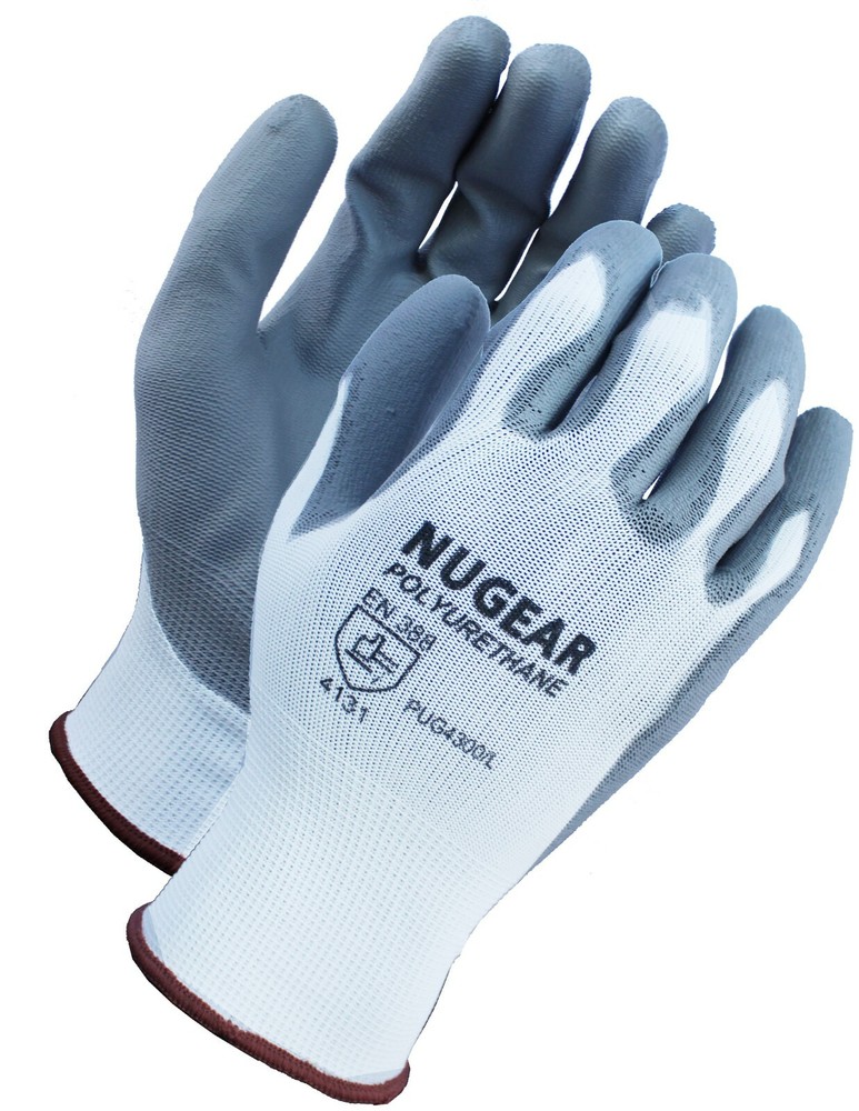 12 PAIRS POLYURETHANE (PU) PALM COATED PROTECTIVE SAFETY WORK GLOVES