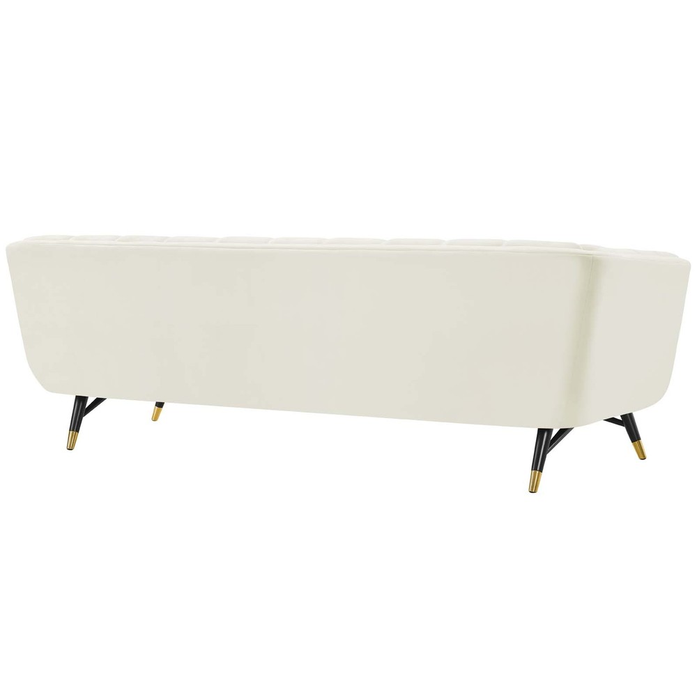 Modway Adept Performance Velvet Sofa in Ivory