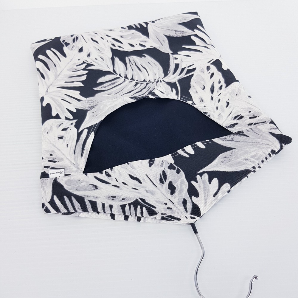 Peg Bag Handmade Black White Leaf Print Lined Laundry Clothes Peg Holder