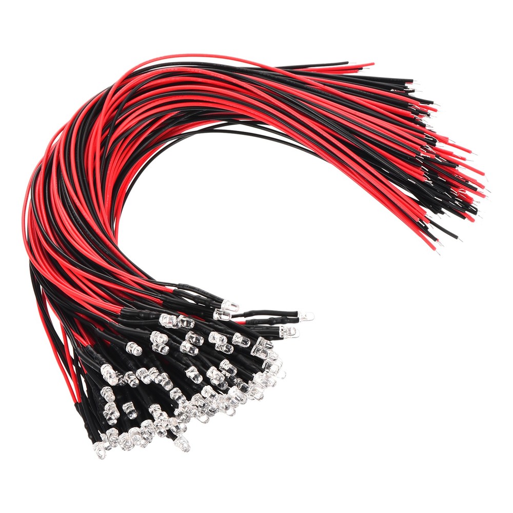 3mm LED Diode Light, 100 Pcs 3-6V Pre Wired LED Lights Bulb Orange Light