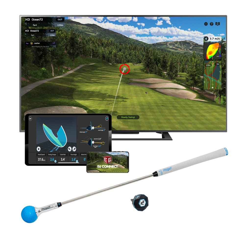 PHIGOLF2 Flex Home Golf Simulator – 38,000+ Courses Worldwide, E6 Compatible