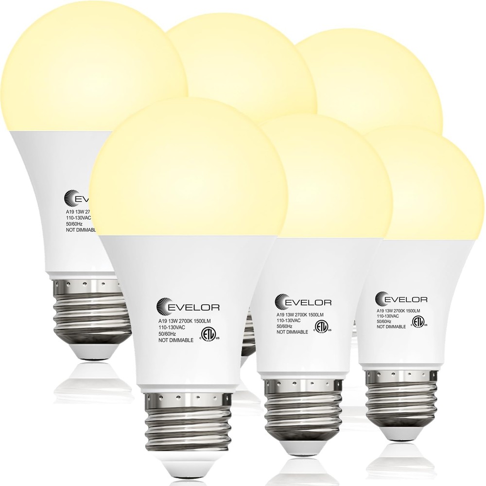 6-Packs A19 LED Light Bulbs,100 Watt Equivalent 2700K Soft Warm White Bright Bul
