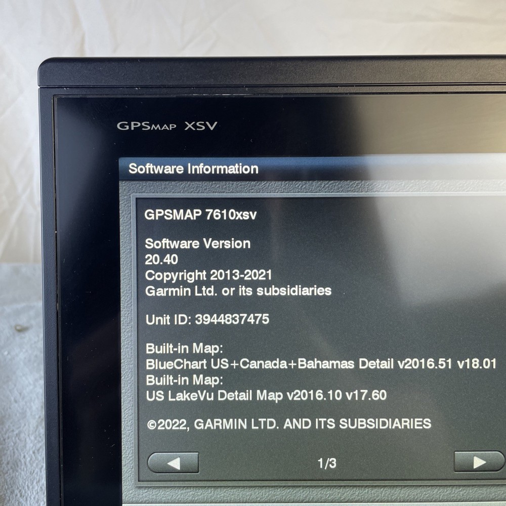 Garmin GPSMAP 7610xsv 10" Multi-Touch Chartplotter Display * Tested * W/ Cord