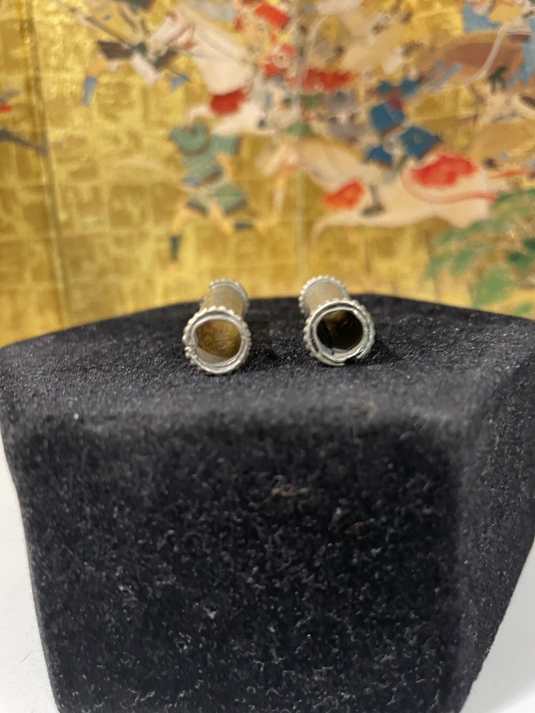 Antique Turkmen Silver Column Beads