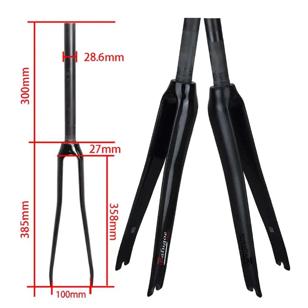 Carbon Fiber Road Bicycle Front Fork Straight Pipe Hard Fork Matte/Gloss