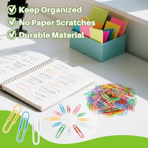 150pc Colored Paper Clips 1.3" & 2" Assorted Rustproof