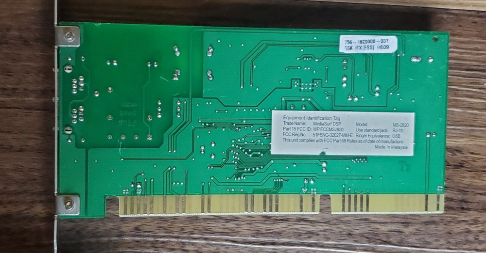 MediaSurf DSP MS-2820 56K ISA Analog Fax Modem