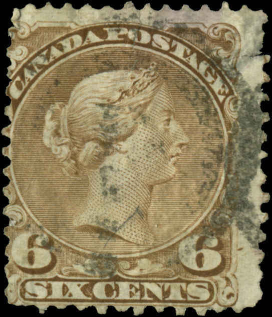 Canada Scott #27a Used  Yellow Brown