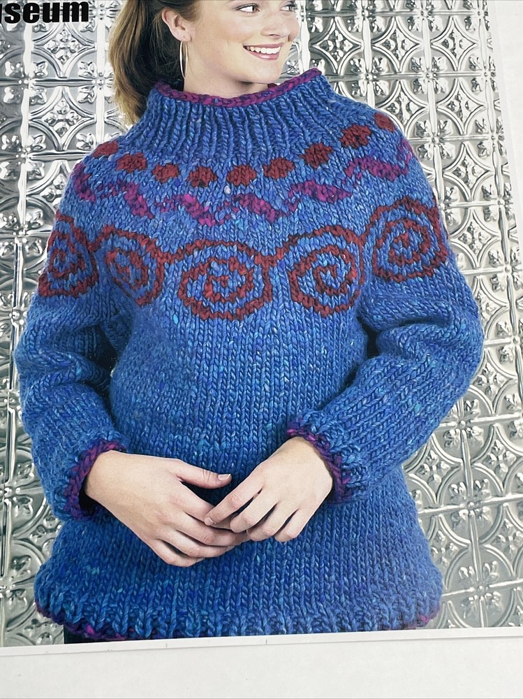 Artful Yarns Museum Spirals Yoke Pullover Sweater Knitting Pattern