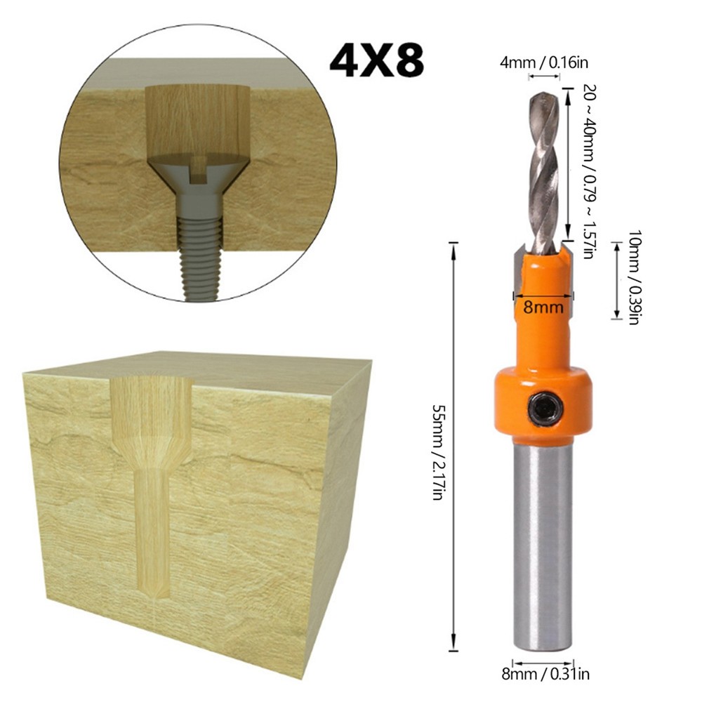 5PcsCountersink Drill Bit Woodworking Self Taping Drill Bit Carpentry Tool New