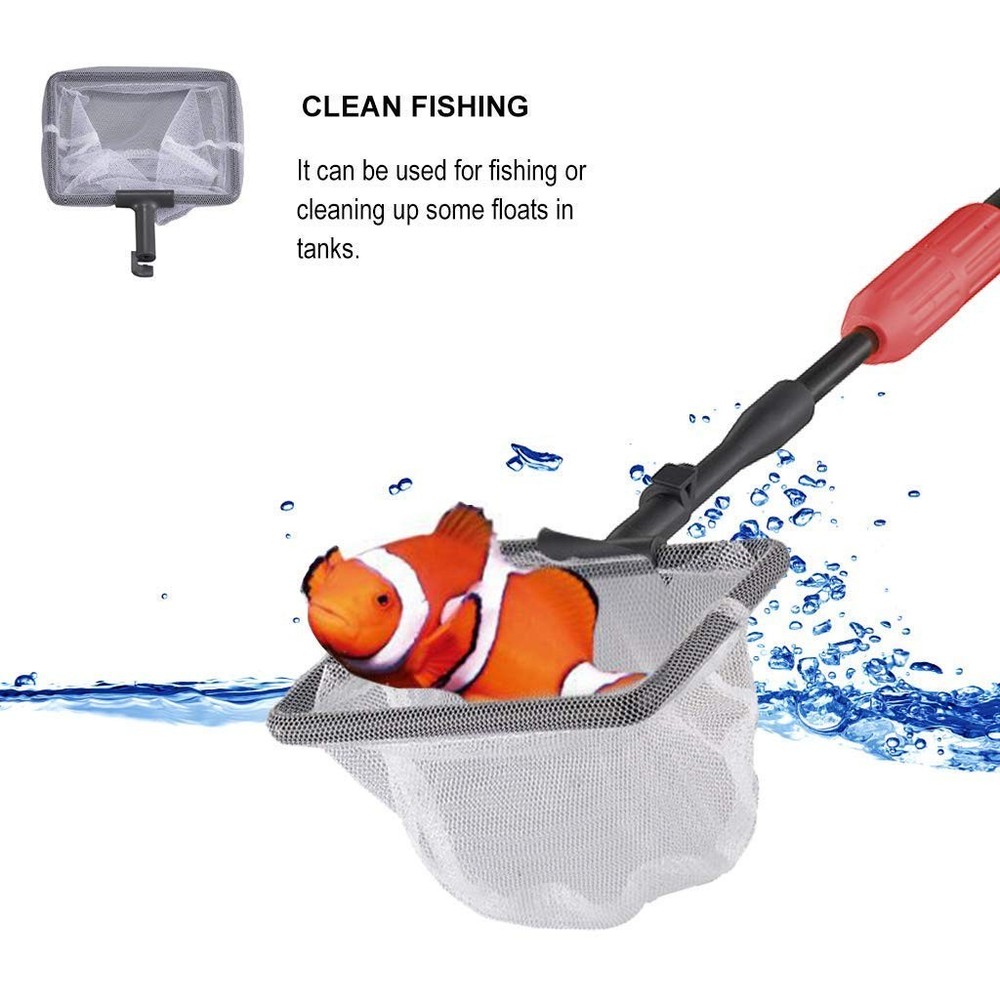 6-in-1 Fish Tank Cleaning Kit - Algae Scraper, Brush, Long Handle Tool