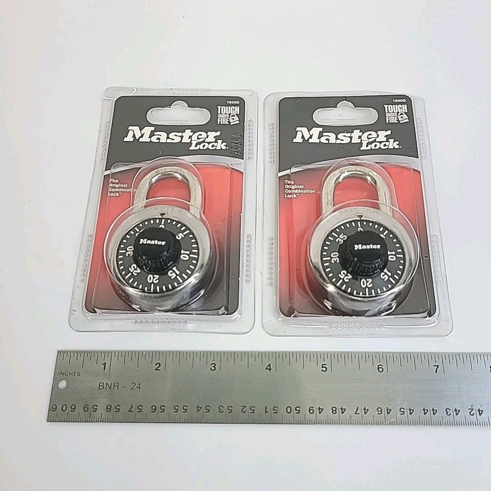 Master Lock Padlock Combination Lock Anti-Shim 3-Digit Lock #1500D (2-PACK )