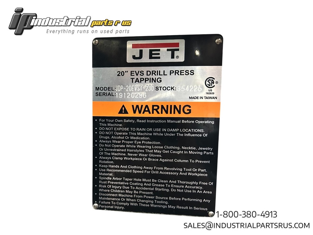 JET JDP-20EVST-230 20" Variable Speed Floor Drill Press