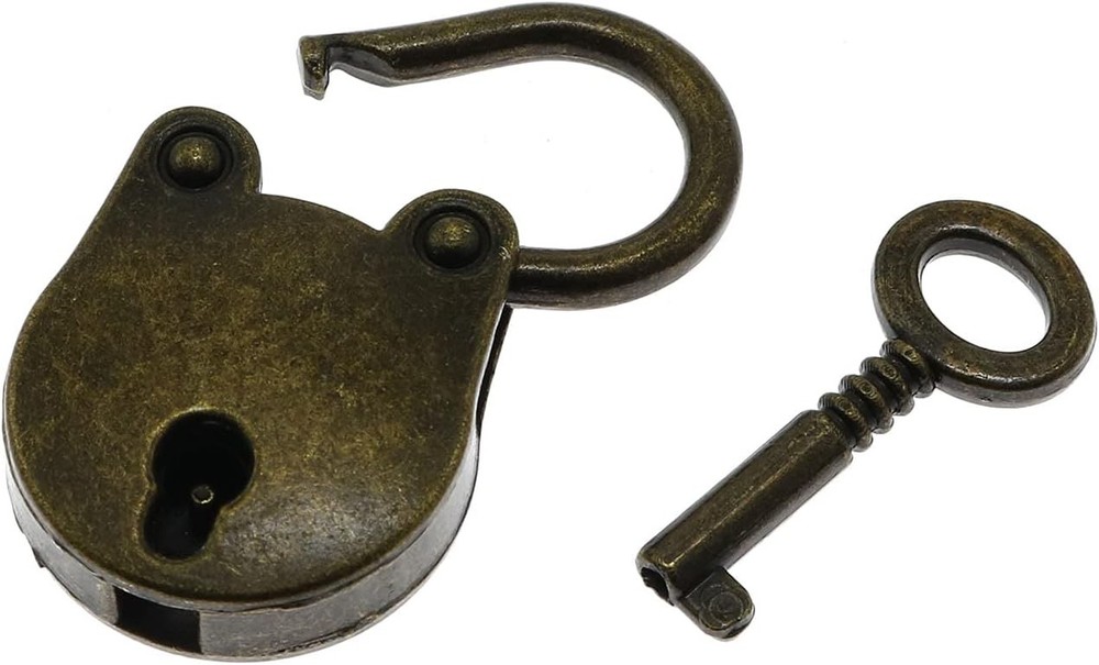 Antique Embossing Decorative Brass Hasp Clasp Latch Lock with Screws Bronze