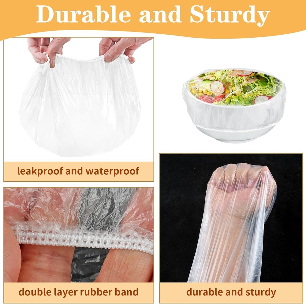 “200pcs Reusable Elastic Bowl Covers Plastic Bread Proofing Food Covers”