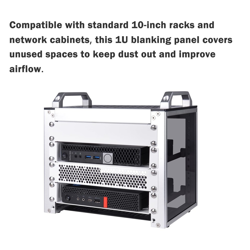 White 1U Blank Panel Rack Mount For 10 Inch Server Rack DeskPi RackMate T1