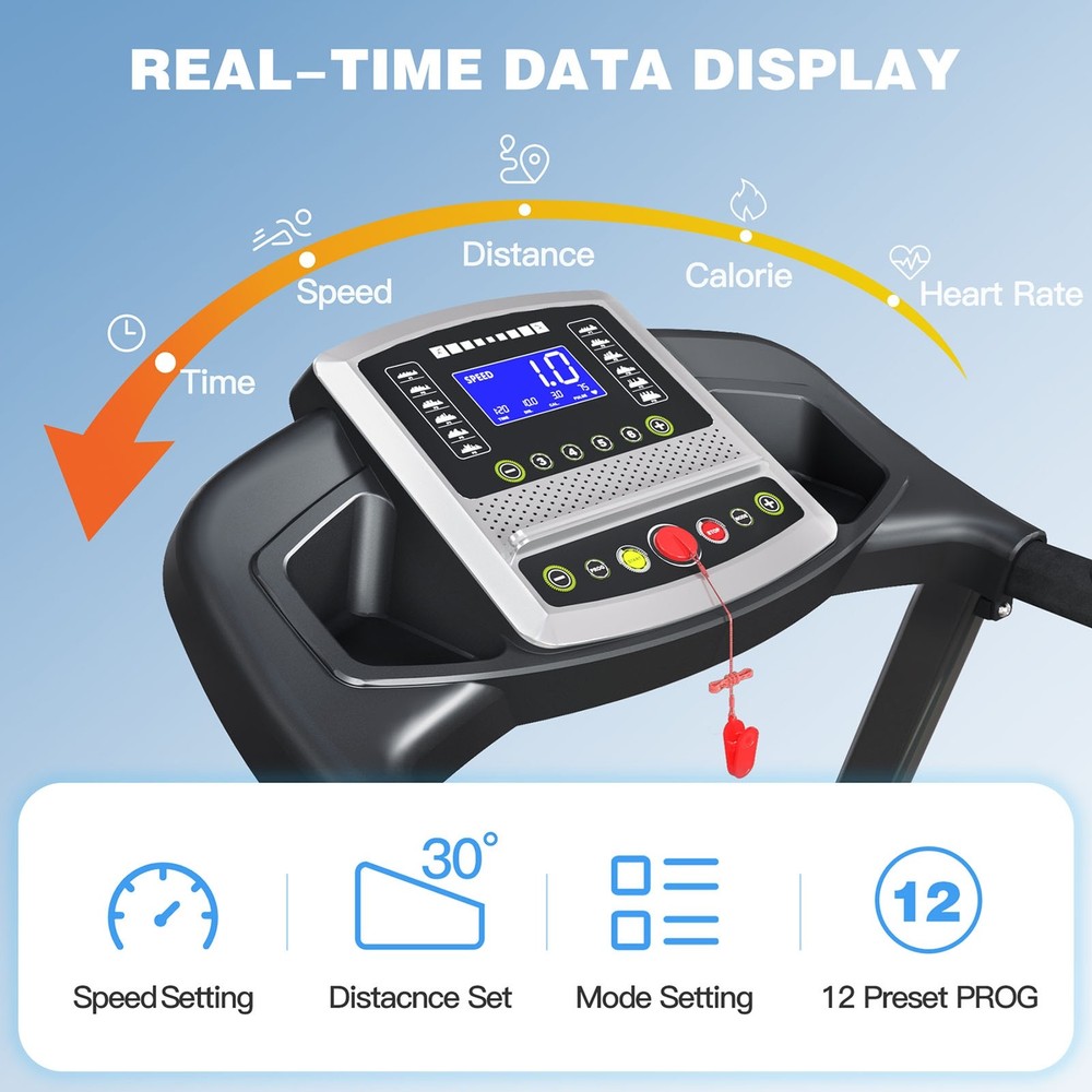 Space Saving Foldable Treadmill With Cup Holder Phone Stand Pulse Sensor For Hom
