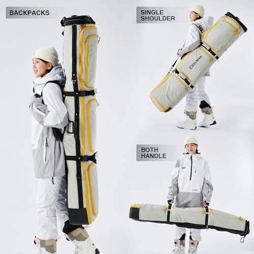 Roller Snowboard Bag with Wheels Adjustable Length… Light Brown