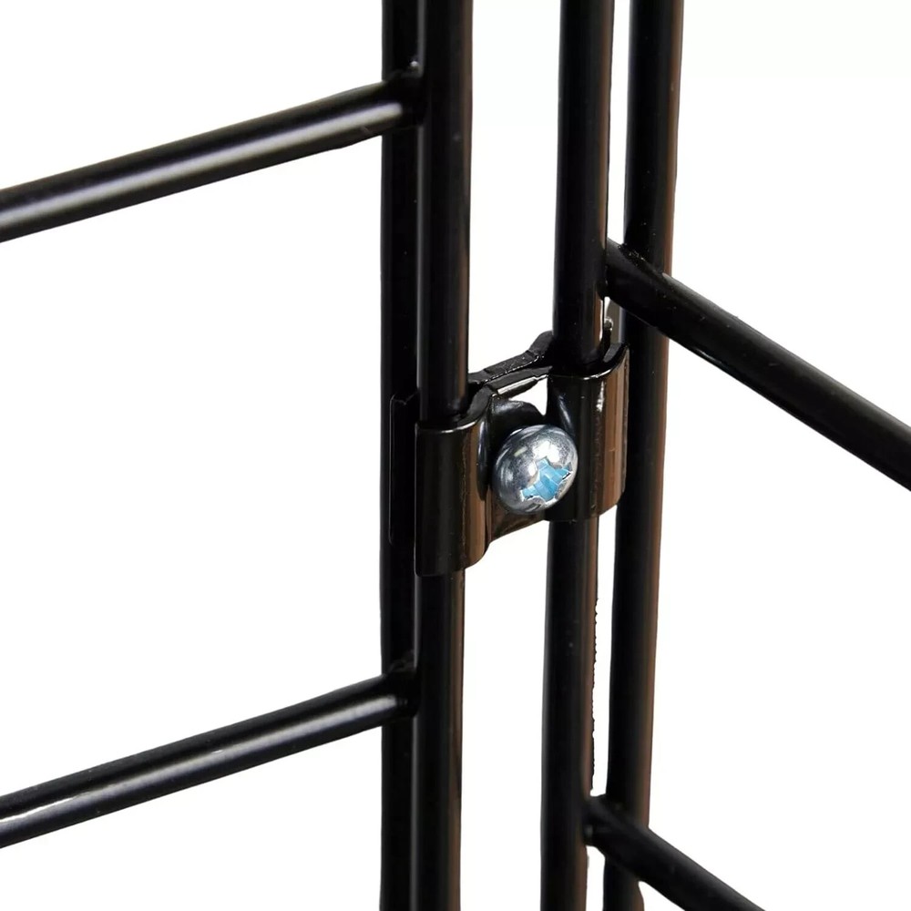 Wire Grid Triangle Tower Display Rack Casters Rolling Castors Black 2' x 5 ½' H