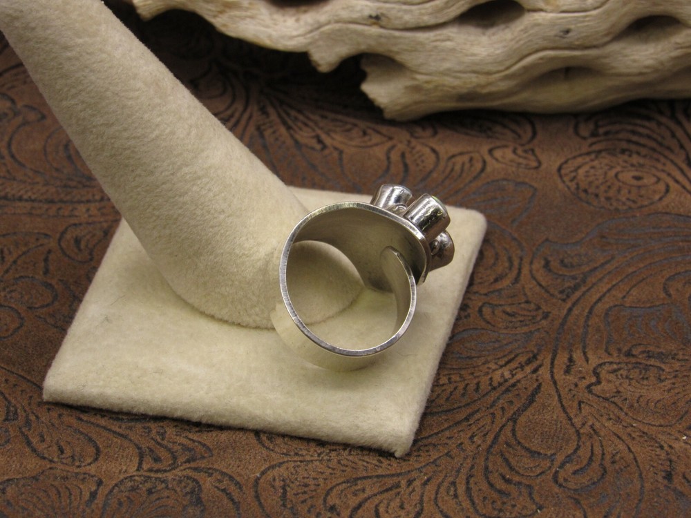 Adjustable Sterling Silver Multi Stone Ring Size 7+
