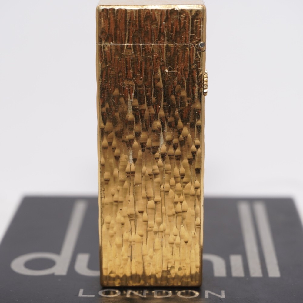 Dunhill Lighter Gold Bark Pattern-Ultrasonically Cleaned_Working