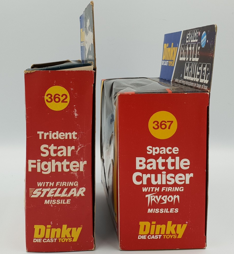 SPACE : SPACE BATTLE CRUISER & TRIDENT STARFIGHTER DINKY MODELS (DRMP)