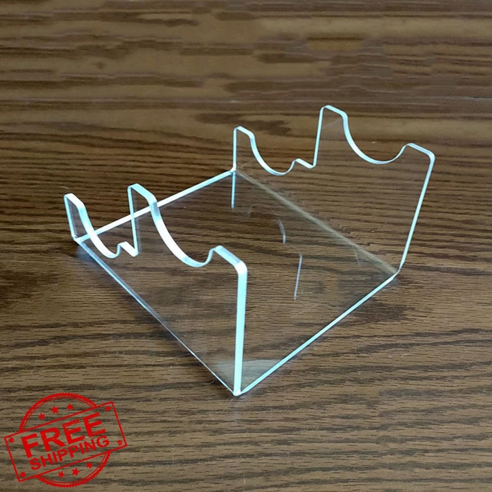 Clear Acrylic Microphone Display Stand Desktop Holder for 2 Mics