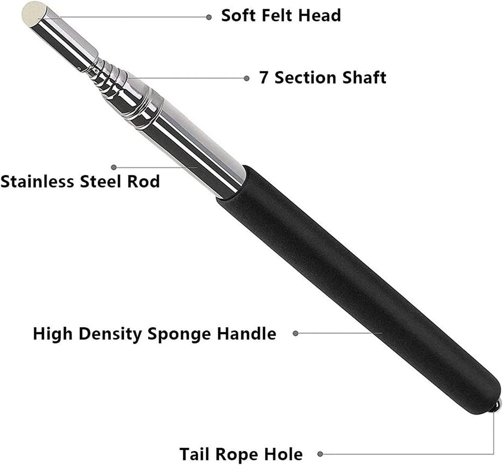 Telescopic Teacher Pointer Stick with Hand Lanyard, Teaching Pointer for Classro
