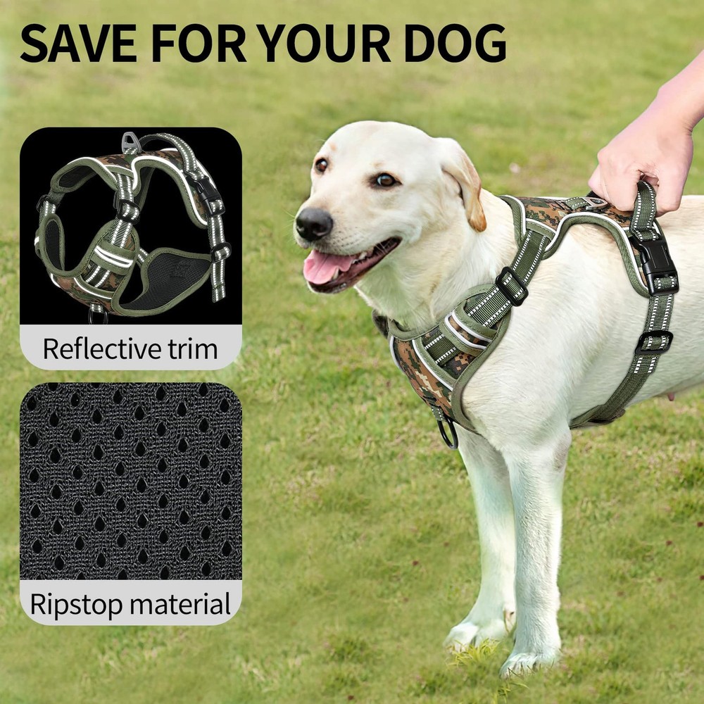 Dog Harness, No Pull Adjustable Padded Reflective Harness for Small Medium La...