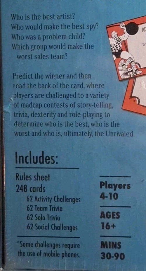 Trivia Activity Challenges "Unrivaled" Everybody is Best at Something Card Game