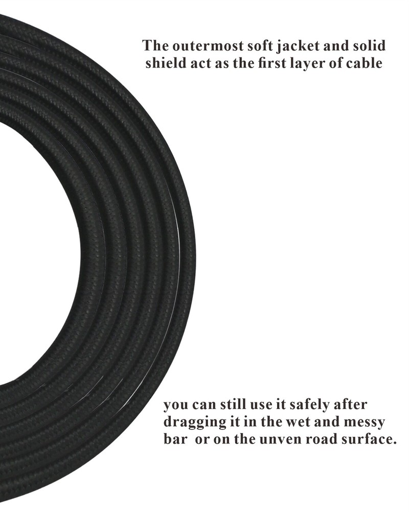 Hakka 20ft Guitar Bass Instrument Patch Cable 1/4" Straight Cable Cord
