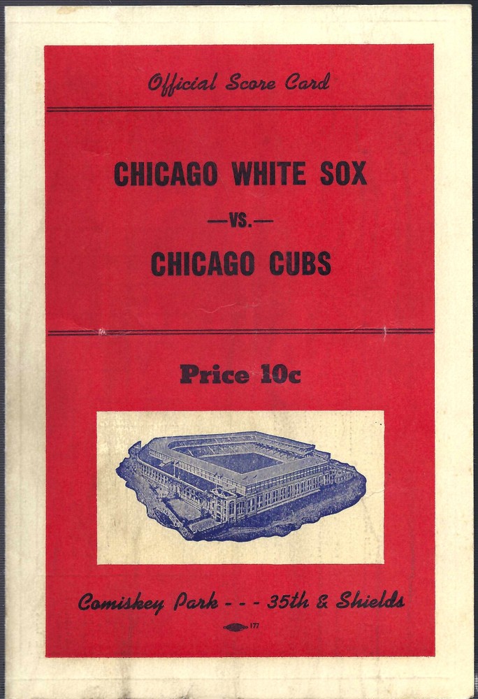 1955 Chicago Cubs vs White Sox Exhibition Game Scorecard Program Unscored (D)